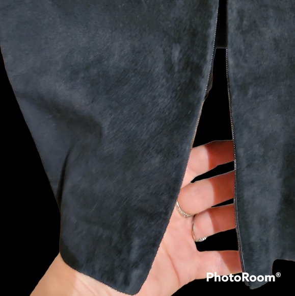 NWT Aldo 6 Suede Leather Dress Bodycon Black/Dark Purple with Satin Bow ab Waist - Picture 12 of 14